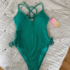 Stoney Clover Lane for Target Cheeky Highleg One-Piece - Green - size M (8-10)